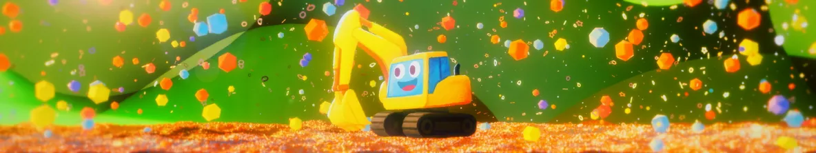 「新しい建機展2025-ミライ建機ランド-」展示映像 CG・コンポジット